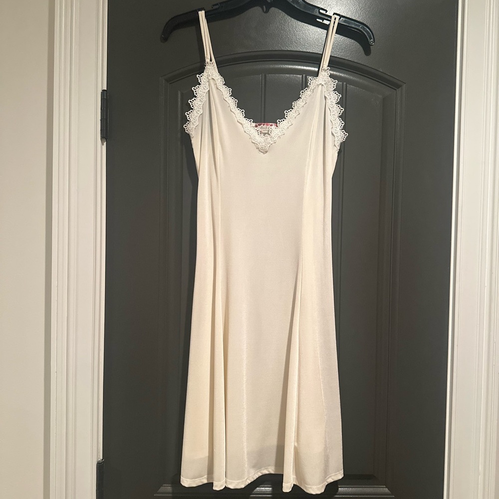 Altar'd State Ivory Lace Trim Chemise